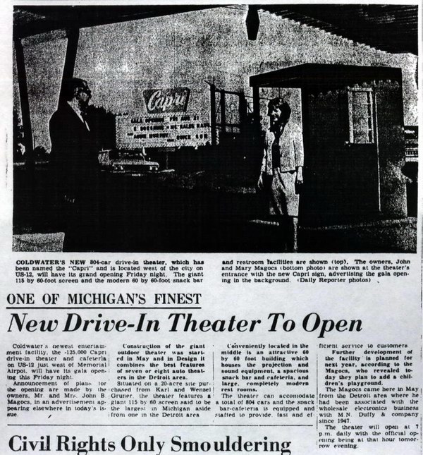 Capri Drive-In Theatre - News Article